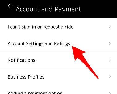 Step 4: Choose "Account Settings and Ratings."