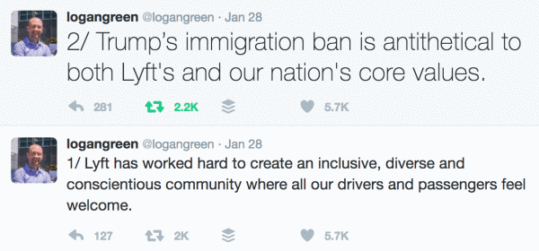 "Lyft has worked hard to create an inclusive, diverse and conscientious community where all our drivers and passengers feel welcome"